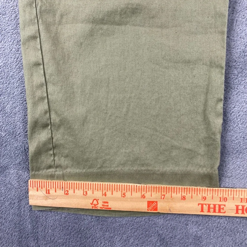 Banana Republic Womens 10L Wide Leg Pants Olive Green Linen Blend Belted Utility